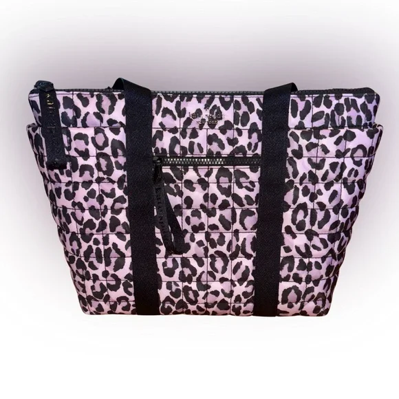 NWT Kate Spade Quilted Leopard Tote Bag – Black/Purple & Pink Tones - Picture 2 of 5